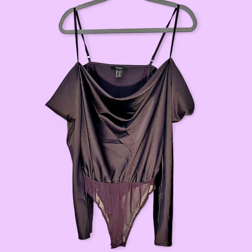 Forever 21 Elegant Purple Off-Shoulder Bodysuit